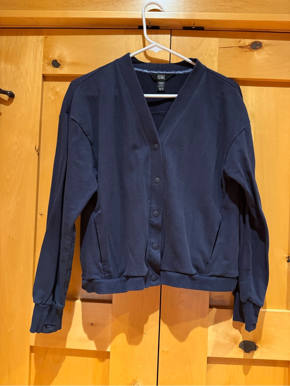 Athleta Girl Navy Button-Front Cardigan